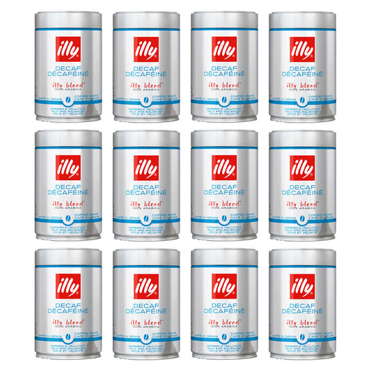 Illy Arabica Decaf Whole Coffee Beans 250g Mild and Balanced  12pack