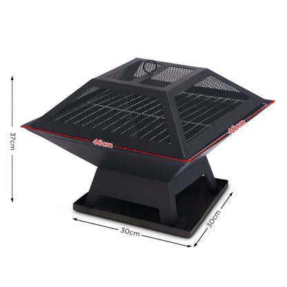Wallaroo Portable 2-in-1 Outdoor Fire Pit with Cover for BBQ & Camping