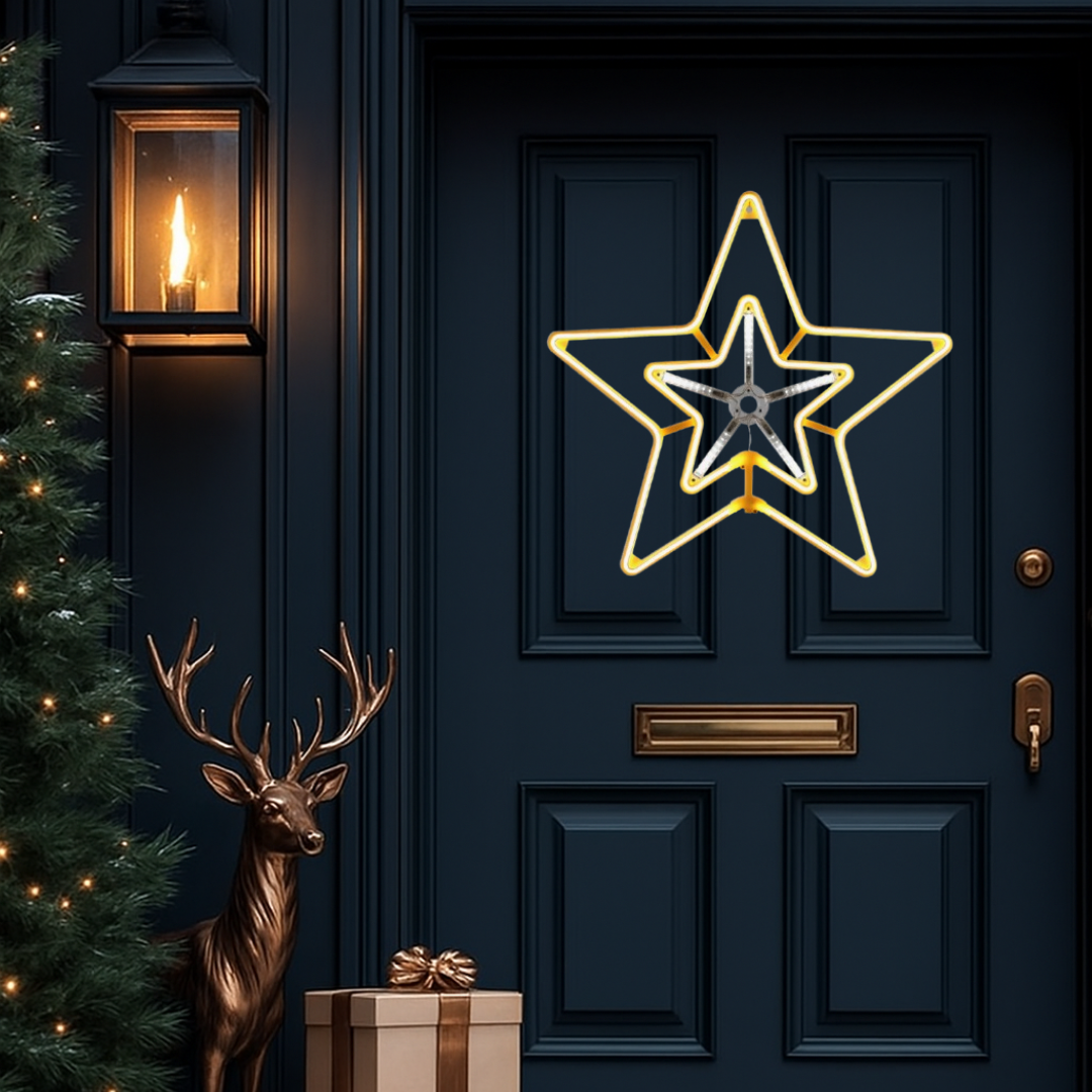 Lexi Lighting 55*51cm Digital Shooting Neon Star - Warm White+White