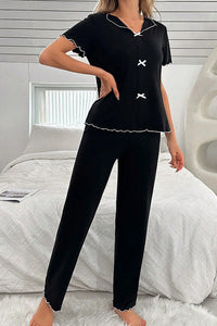 Willluxe® DreamWear – Lace Trim Loose Pajama Set