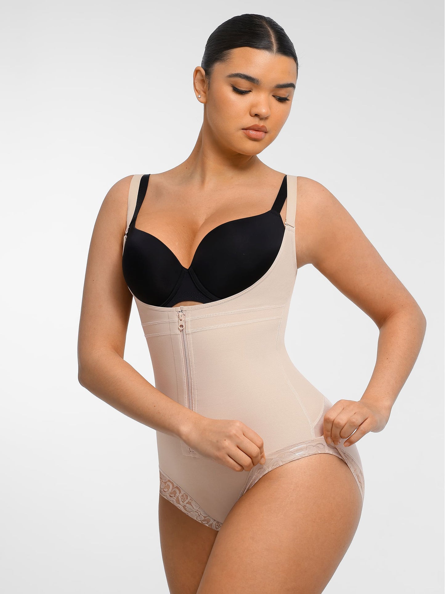 Willluxe U-Plunge Front Adjustable Zipper Shapewear