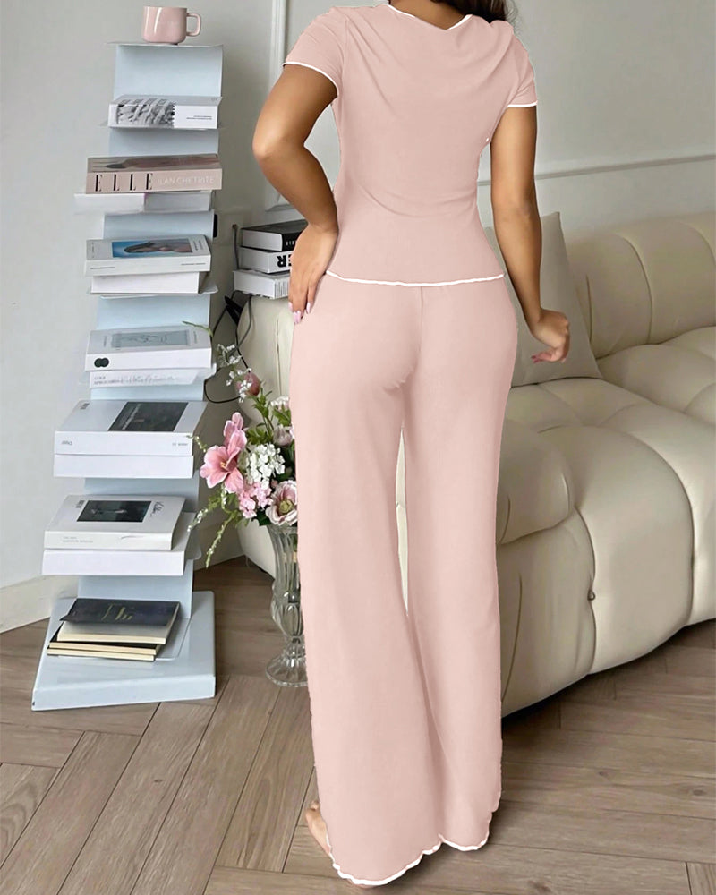 Willluxe® DreamWear – CloudSoft Short-Sleeve & Long Pants Pajama Set (3 Colors)