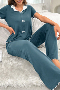 Willluxe® DreamWear – Lace Trim Loose Pajama Set