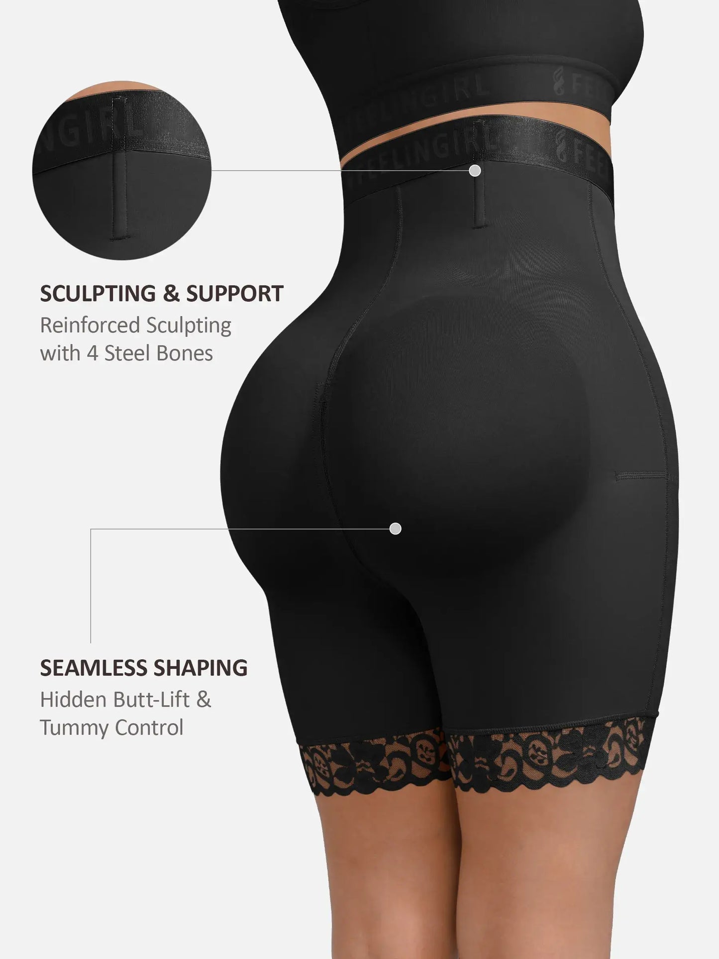 Willluxe Steel-Boned High-Waist Shaper