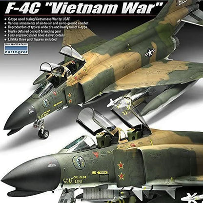 Academy 1/48 F-4C Phantom II Vietnam War Fighter Scaled Plastic Model Kit