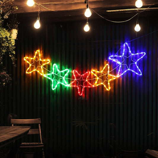 Lexi Lighting LED 5 Stars Rope Lights Silhouette - Multicolour