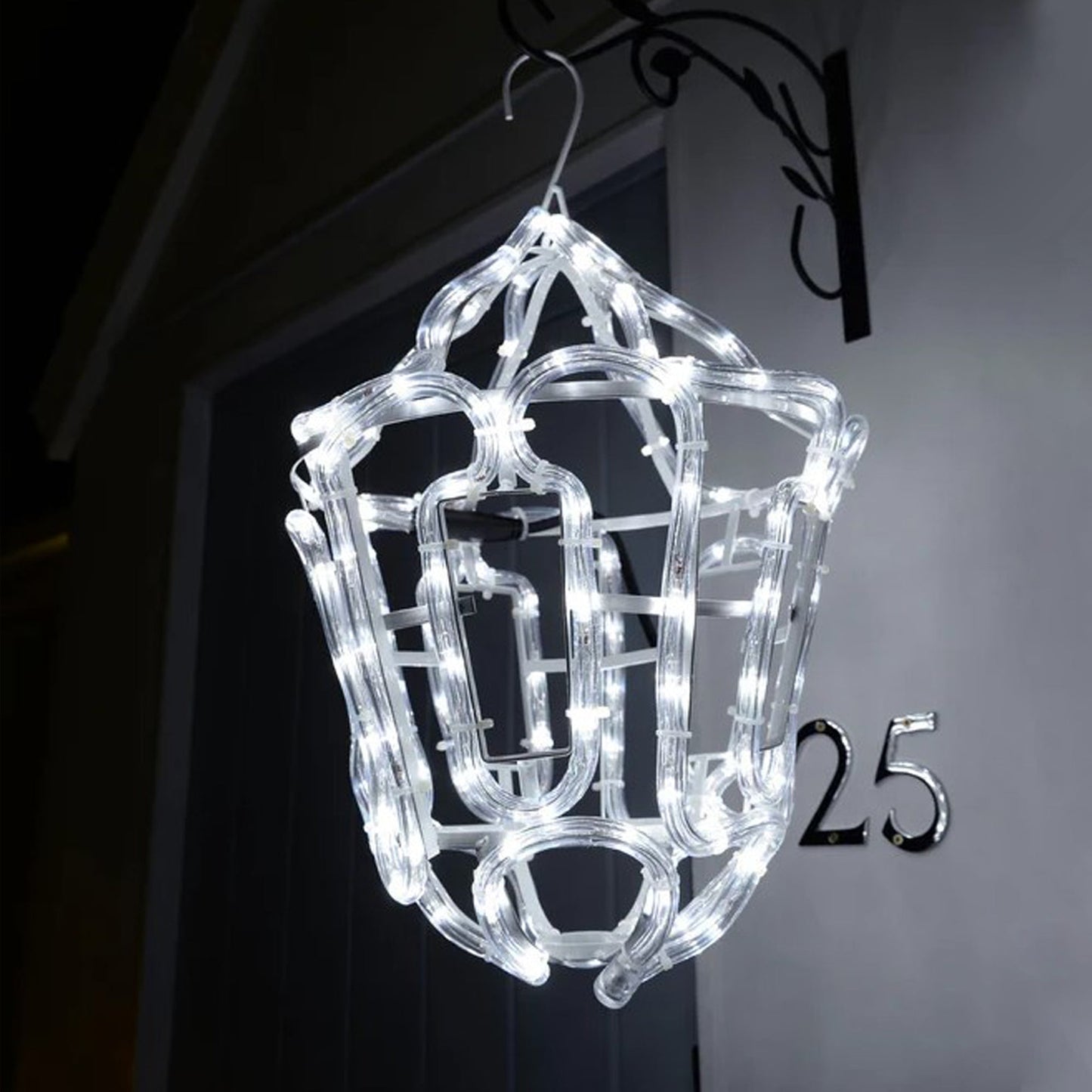 Lexi Lighting 3D Christmas Hanging Lantern Rope Light Silhouette
