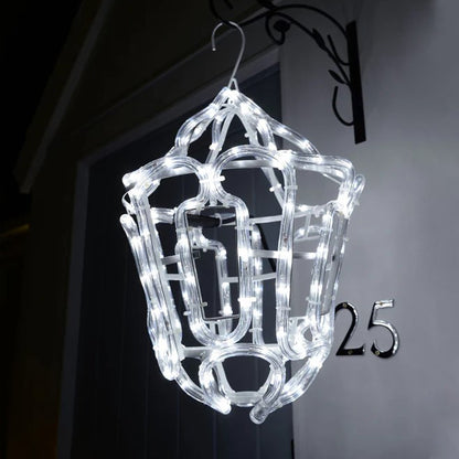 Lexi Lighting 3D Christmas Hanging Lantern Rope Light Silhouette