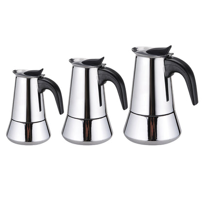 Casabarista Roma Stainless Steel 4 Cups Espresso Coffee Maker Moka Pot Silver