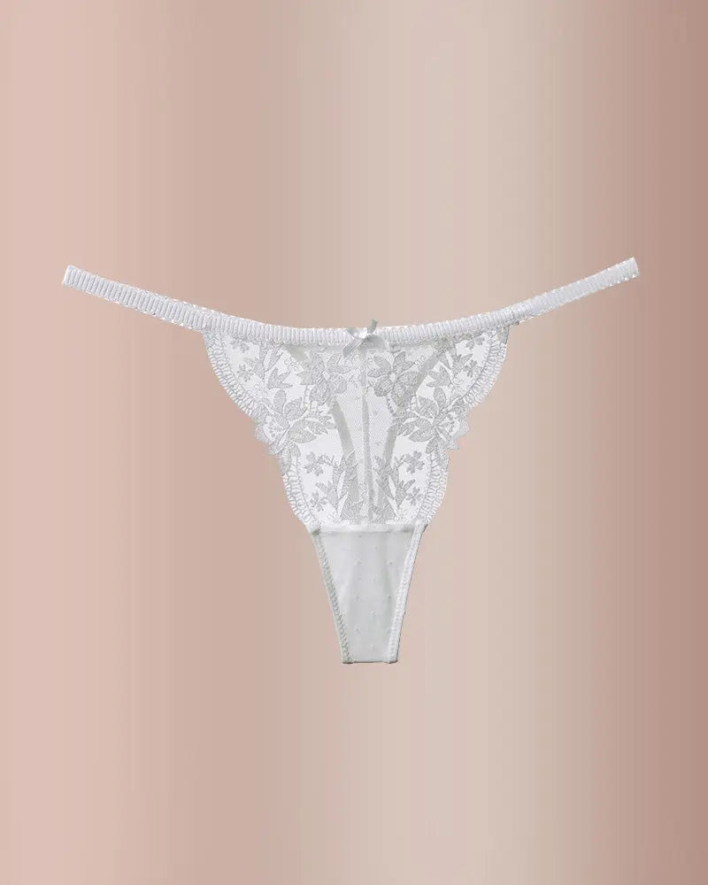 Willluxe® BlossomLace – French Embroidered Sheer Lace Thong