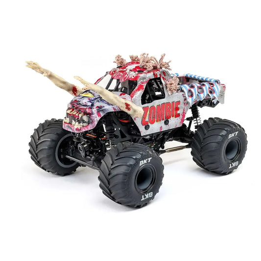 Losi Mini LMT Zombie Monster Jam 2S 4X4 RC Monster Truck Electric 4WD 1/18 Scale RTR - Red