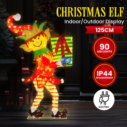 Christabelle 1.2m Christmas Elf Display Indoor Outdoor with LED Lights