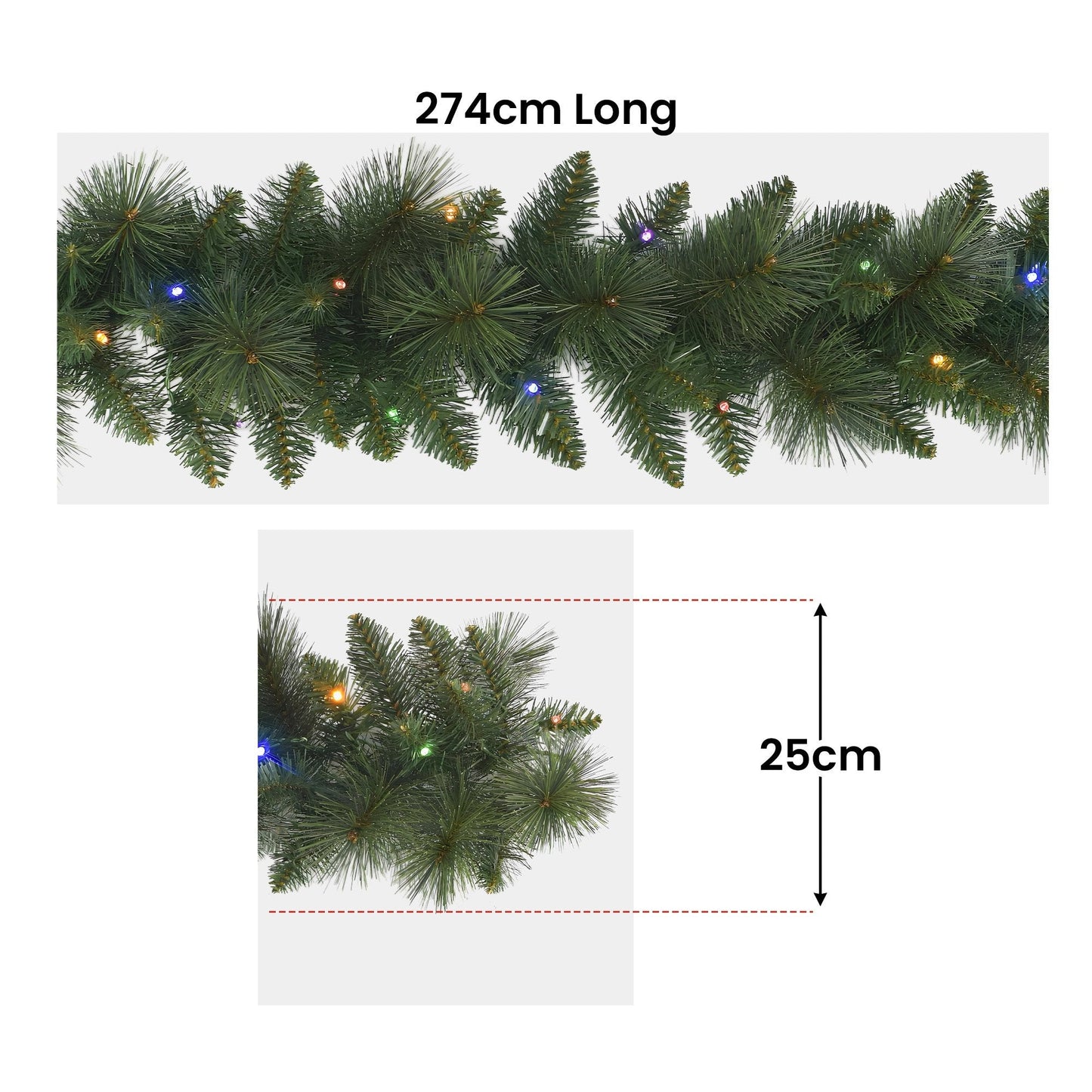 Christabelle 274cm Battery-Operated Christmas Garland (Dorset Pine)