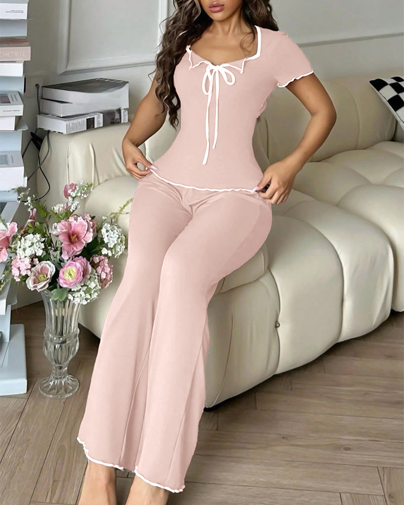 Willluxe® DreamWear – CloudSoft Short-Sleeve & Long Pants Pajama Set (3 Colors)