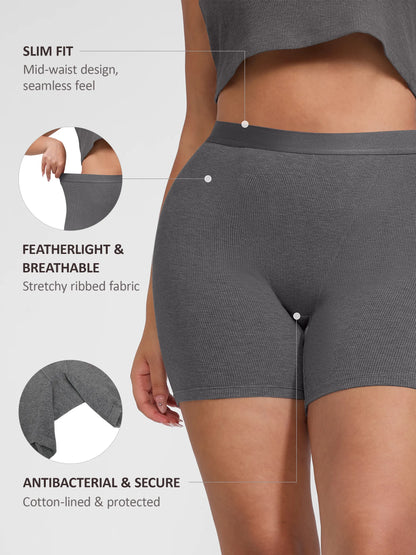 Willluxe Comfortable Stretchy Mid-Waist Boxer Shorts