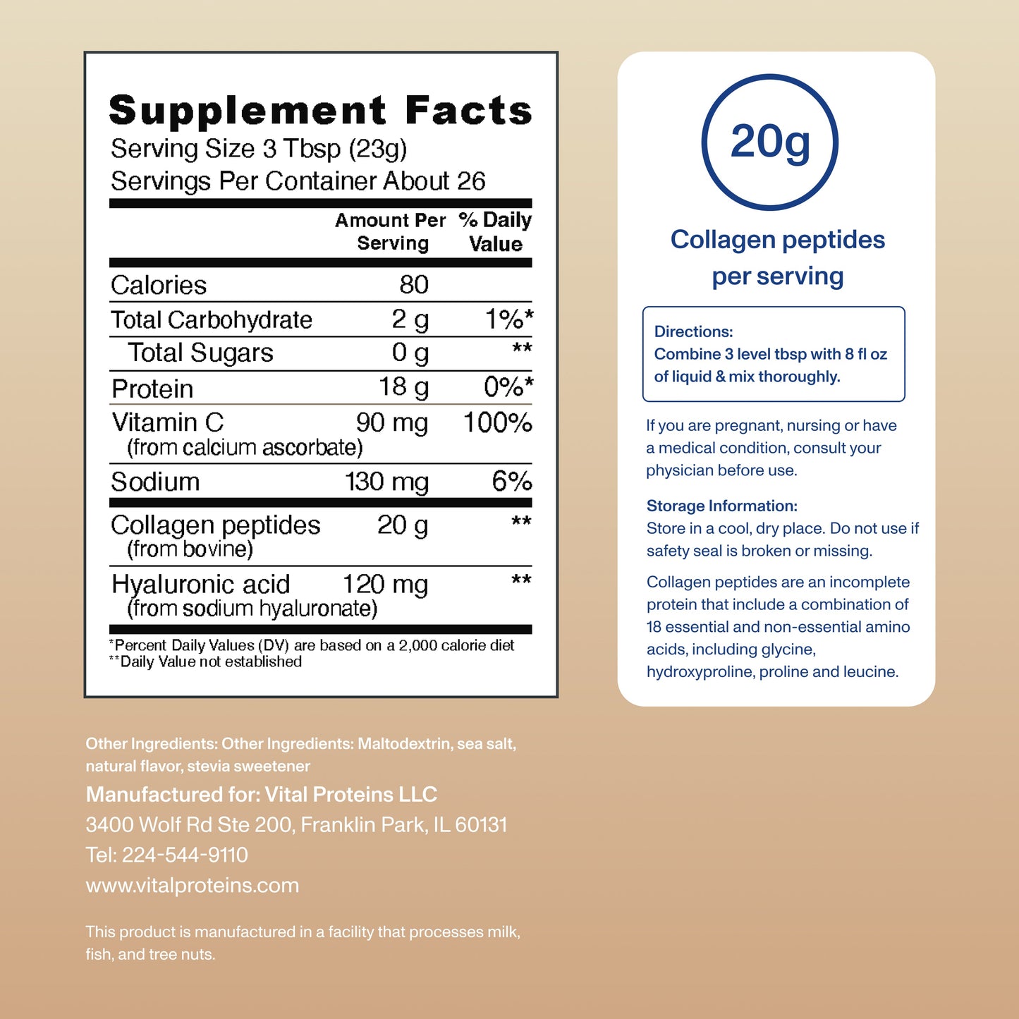 Vanilla Collagen Peptides Advanced - with Hyaluronic Acid & Vitamin C