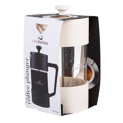 Casabarista Oslo Accent Stainless Steel Coffee Plunger 5 Cup 600ml Cream
