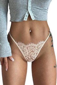 Willluxe® BlossomLace – Eyelash Lace Strappy Floral Bow Thong
