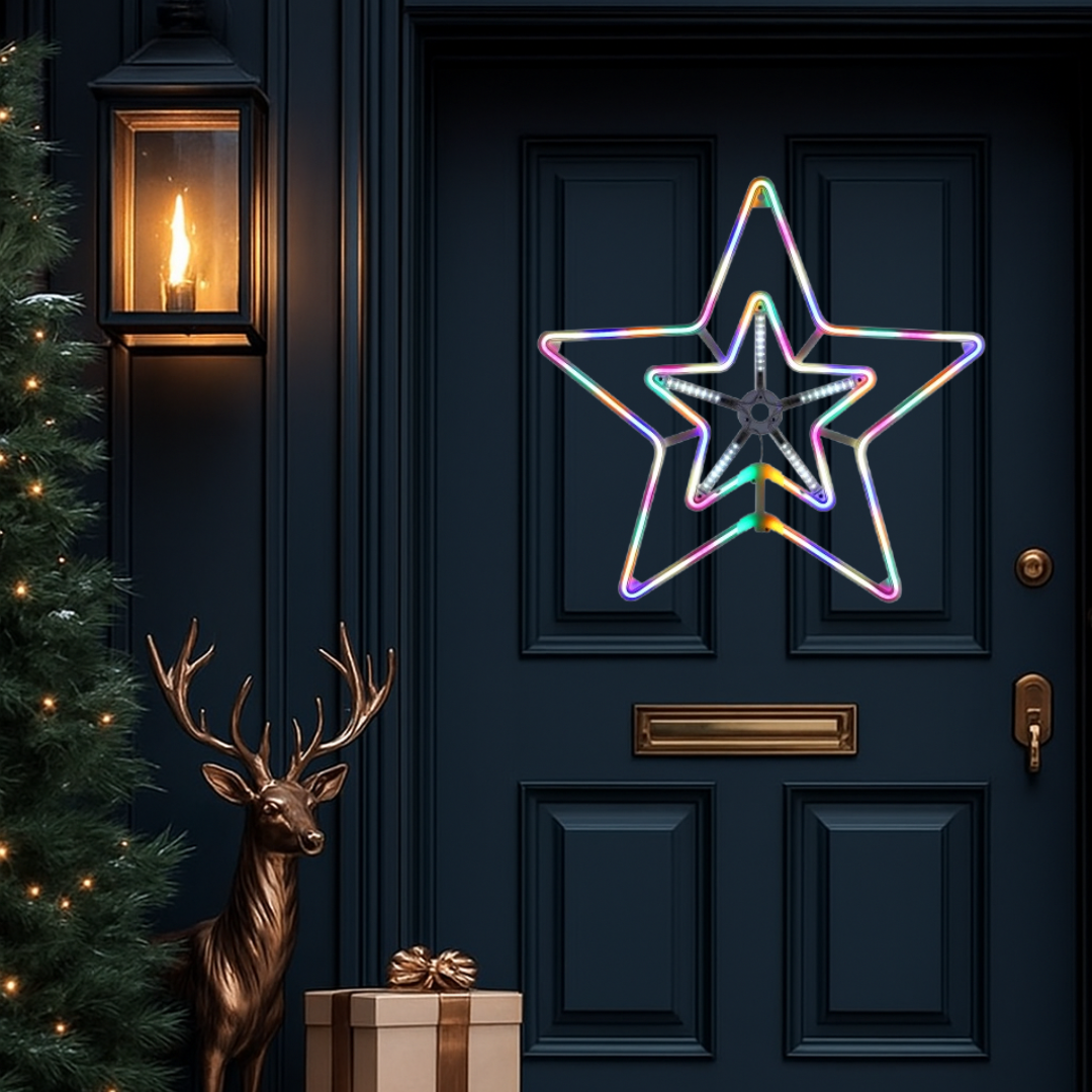 Lexi Lighting 55*51cm Digital Shooting Neon Star - Multicolour+White