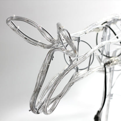 Lexi Lighting 3D Illuminated LED Reindeer Stand Feeding With Motor - White