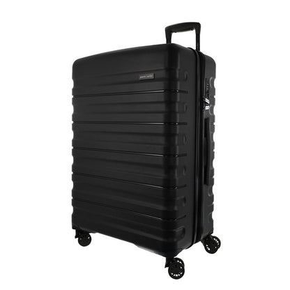 3pc Pierre Cardin 4 Wheel Hard-Shell Suitcase Travel Luggage Set Black