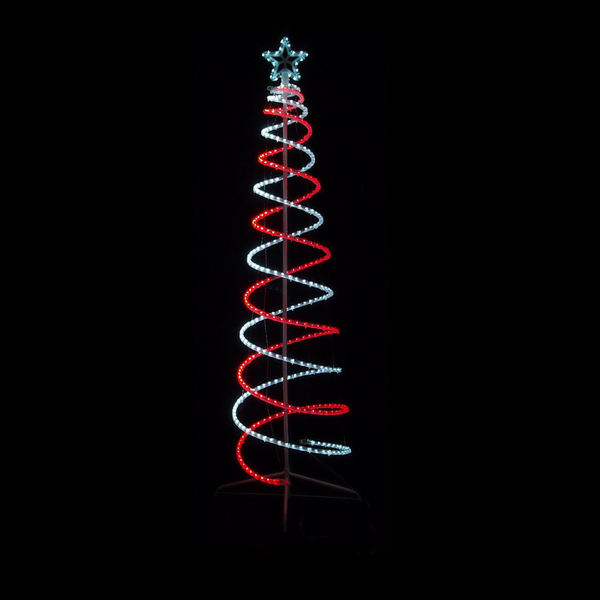 Lexi Lighting 2.1m LED Double Spiral Tree - White and Red