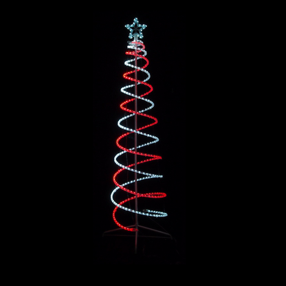 Lexi Lighting 2.1m LED Double Spiral Tree - White and Red
