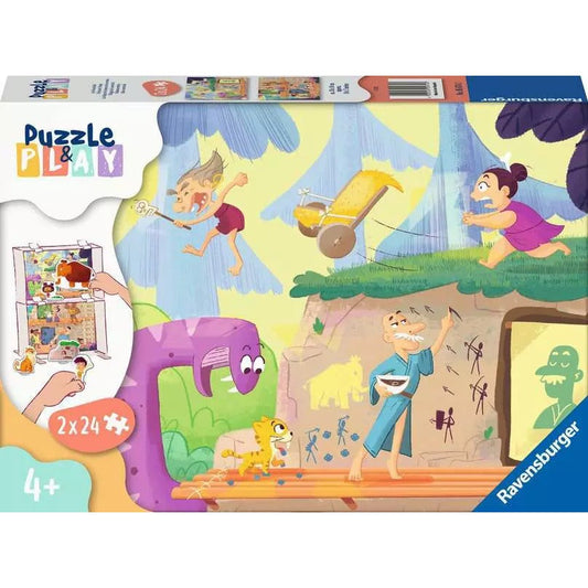 Ravensburger 2x24pc Prehistoric People Jigsaw Puzzle