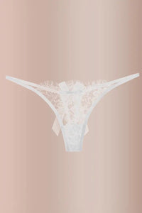 Willluxe® BlossomLace – Eyelash Lace Strappy Floral Bow Thong