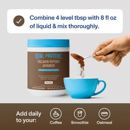 Chocolate Collagen Peptides Advanced - with Hyaluronic Acid & Vitamin C