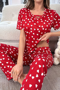 Willluxe® DreamWear – Red Polka Dot Short-Sleeve Pajama Set