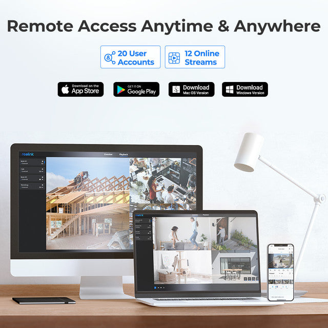 Reolink 24/7 Recording PoE Surveillance System Kit 2MP 8-Channel NVR