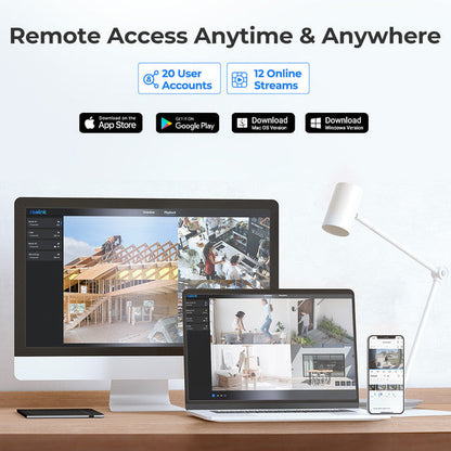 Reolink 24/7 Recording PoE Surveillance System Kit 2MP 8-Channel NVR