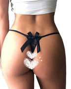 Willluxe® BlossomLace – Eyelash Lace Strappy Floral Bow Thong