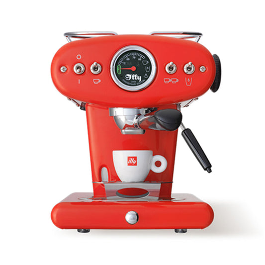 Illy X1 Anniversary E.S.E. Pod/Ground Espresso Machine/Maker with Steam Wand (Red)