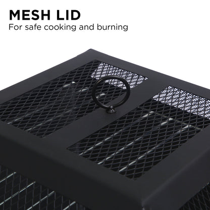 Wallaroo Portable 2-in-1 Outdoor Fire Pit with Cover for BBQ & Camping