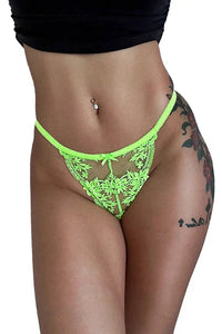 Willluxe® BlossomLace – French Embroidered Sheer Lace Thong