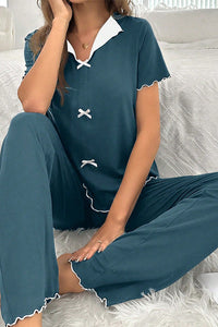 Willluxe® DreamWear – Lace Trim Loose Pajama Set