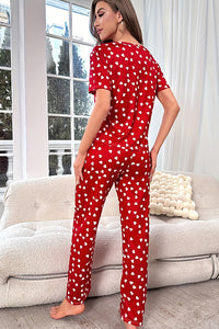 Willluxe® DreamWear – Red Polka Dot Short-Sleeve Pajama Set