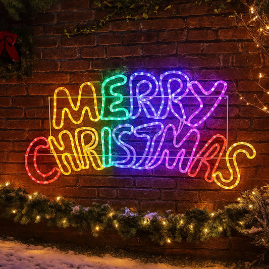 Lexi Lighting Merry Christmas Rope Light Silhouette