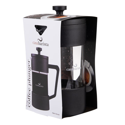 Casabarista Oslo Accent Stainless Steel Coffee Plunger 5 Cup 600ml Black