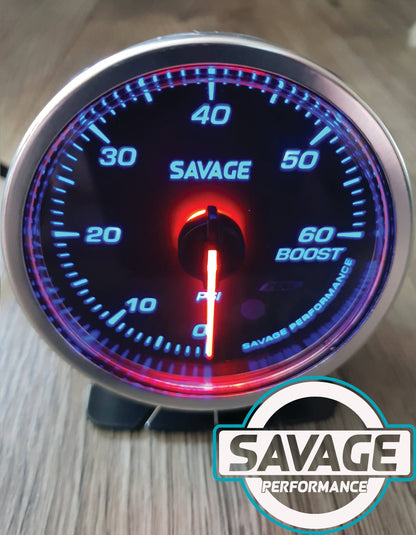 60mm Savage 60 PSI Diesel Boost Gauge PSI 7 Colours *Savage Performance*