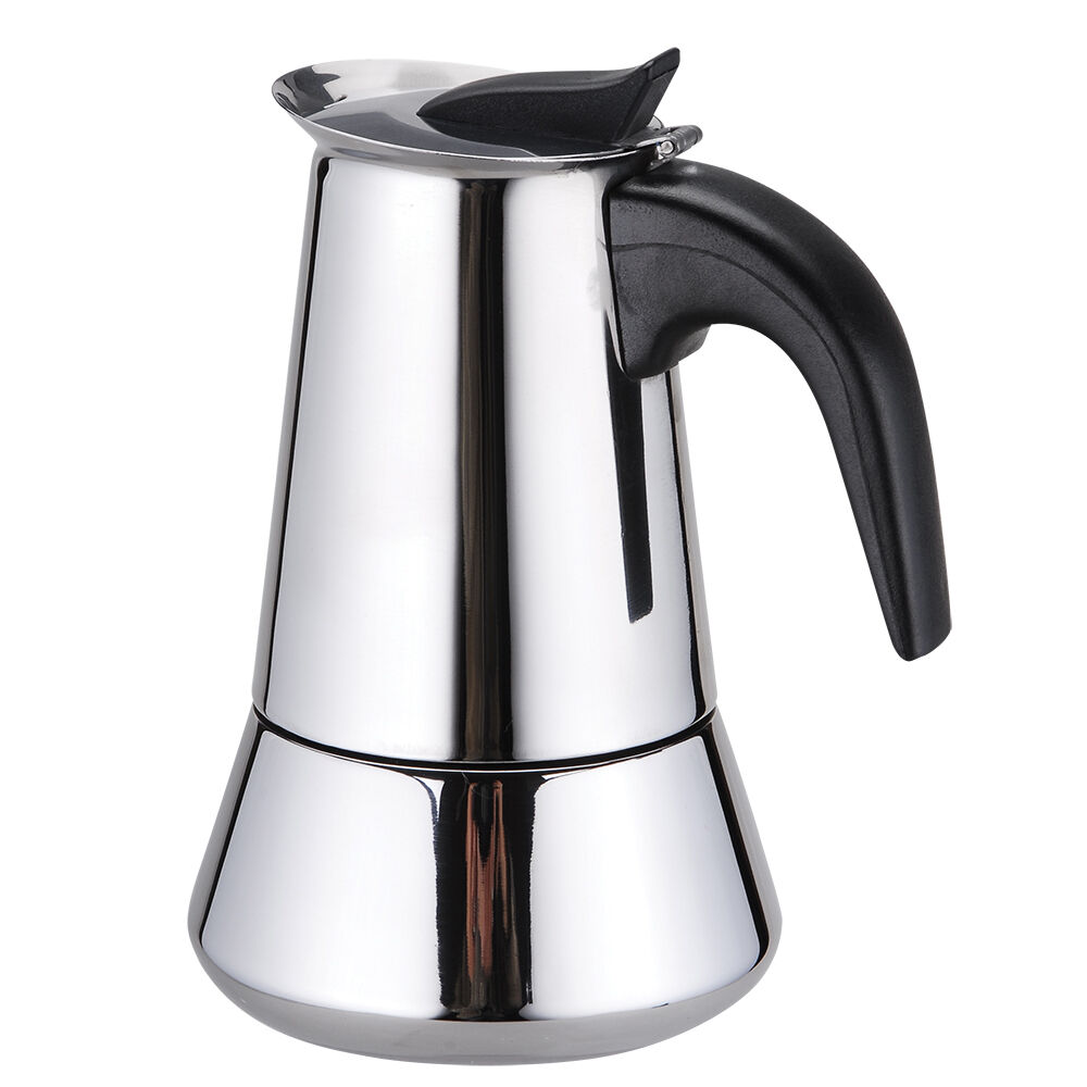 Casabarista Roma Stainless Steel 6 Cups Espresso Coffee Maker Moka Pot Silver