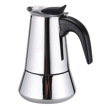 Casabarista Roma Stainless Steel 6 Cups Espresso Coffee Maker Moka Pot Silver