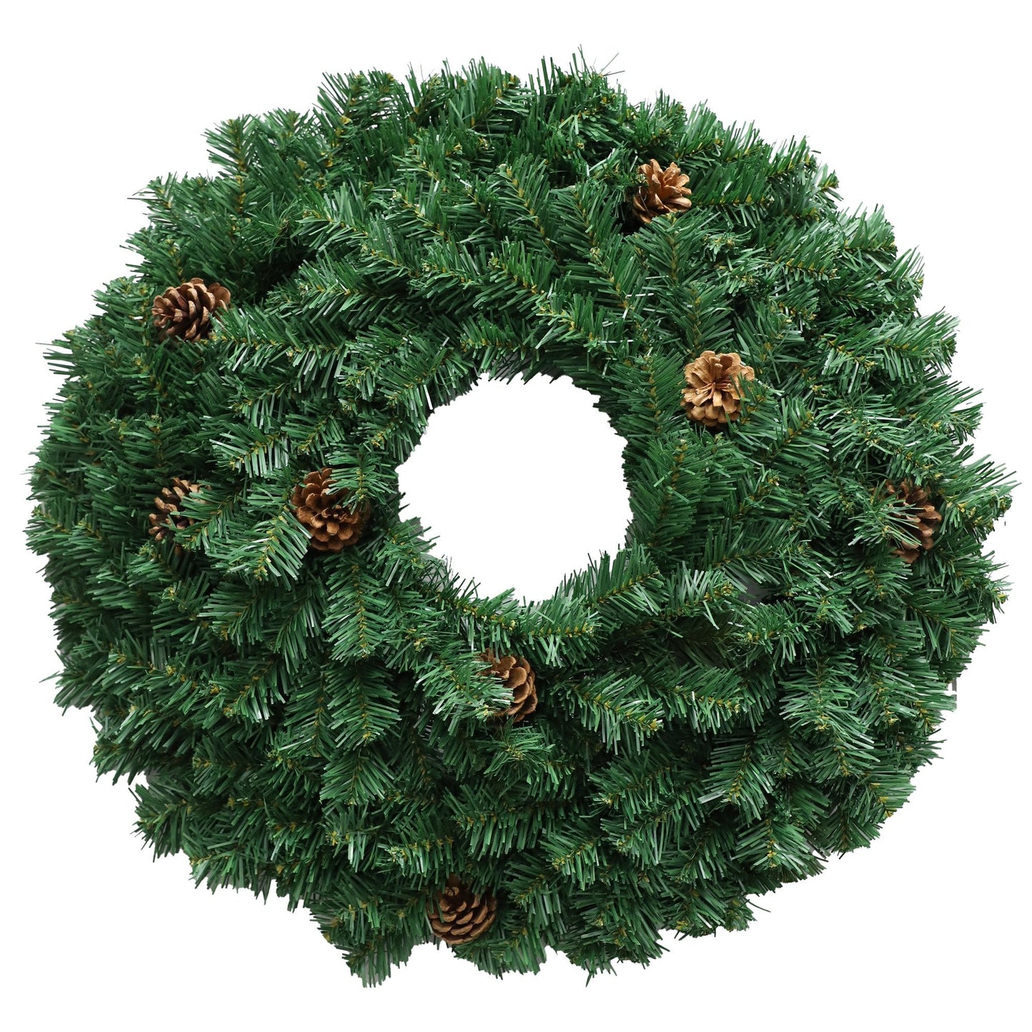Christabelle 61cm Christmas Wreath  Yuletide Glow with Pine Cones and LED Lights Front Door Decoration