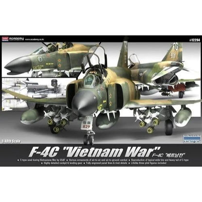 Academy 1/48 F-4C Phantom II Vietnam War Fighter Scaled Plastic Model Kit