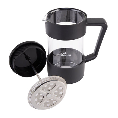 Casabarista Oslo Accent Stainless Steel Coffee Plunger 5 Cup 600ml Black