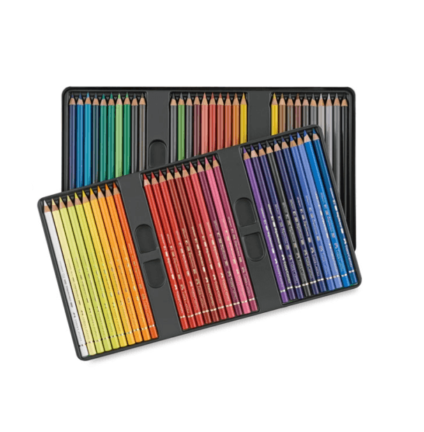 60 Faber-Castell Polychromos Artist Colour Colouring Pencils Tin Set