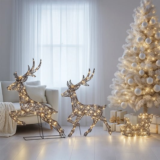 Lexi Lighting  LED Reindeer Sleigh Duo