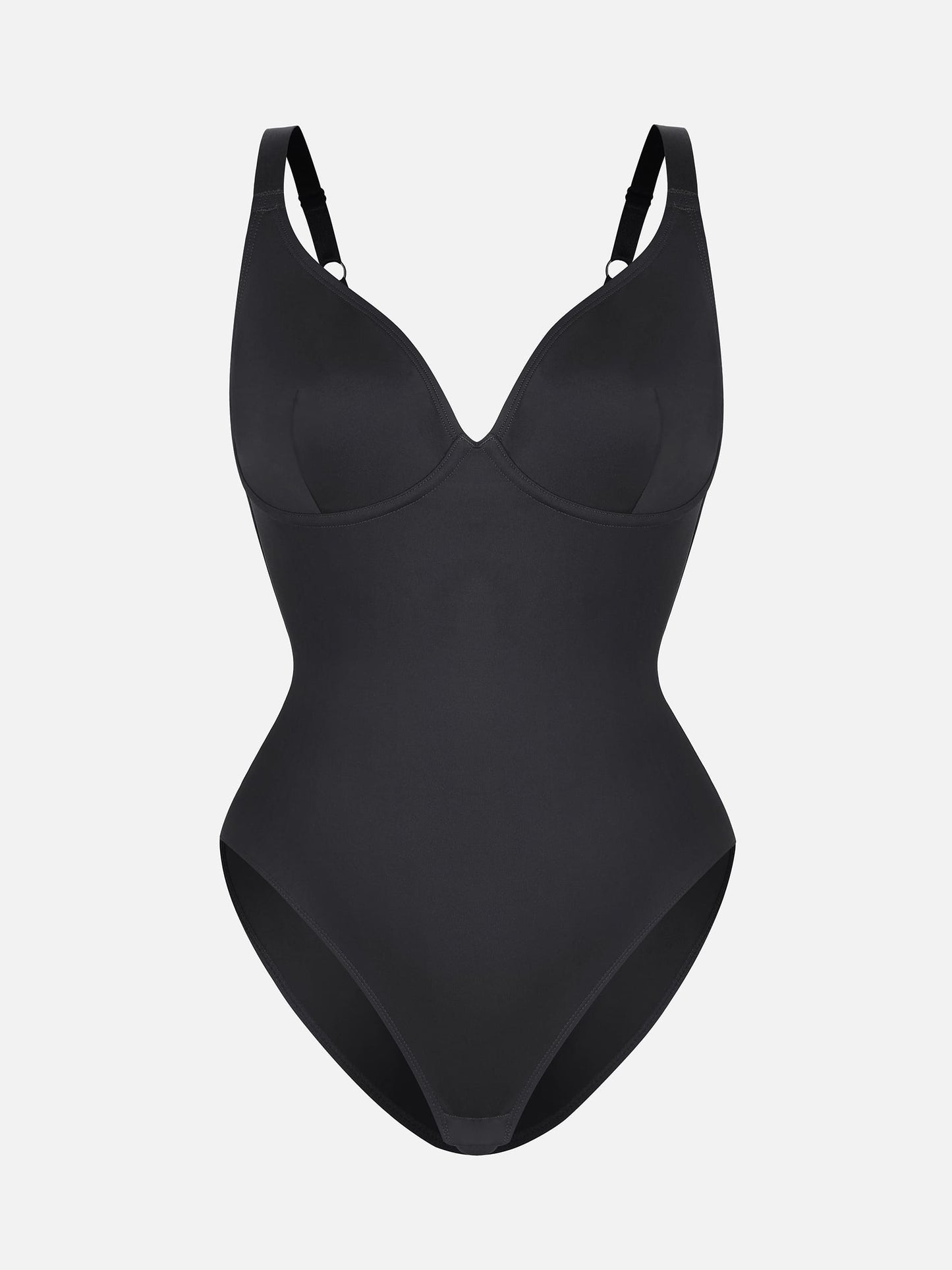 Willluxe V Neck Adjustable Straps Tummy Control  Bodysuit